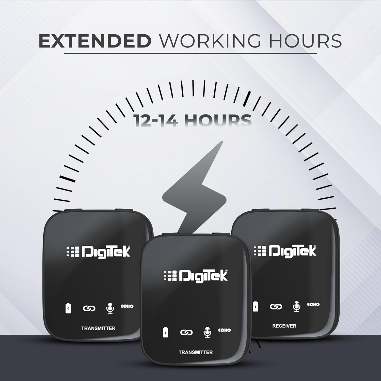 Digitek® (DWM 101 Wireless Microphone System with ANC Noise Reduction, 360° Sound Capture, 100M Range, Upto 12 Hrs Working Time, for DSLR Camera, Android & iOS Smartphones, Seamless Audio Recording Digitek® (DWM 101 Wireless Microphone System with ANC Noise Reduction, 360° Sound Capture, 100M Range, Upto 12 Hrs Working Time, for DSLR Camera, Android & iOS Smartphones, Seamless Audio Recording